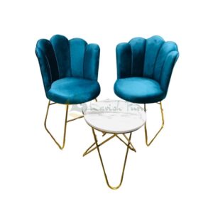 Aqua Color Shell Design Chair Set with Table