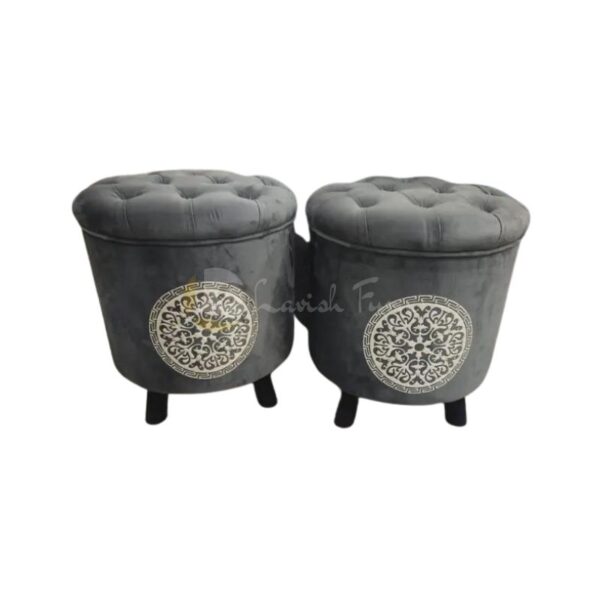 Grey Pouffe Stool In Karachi