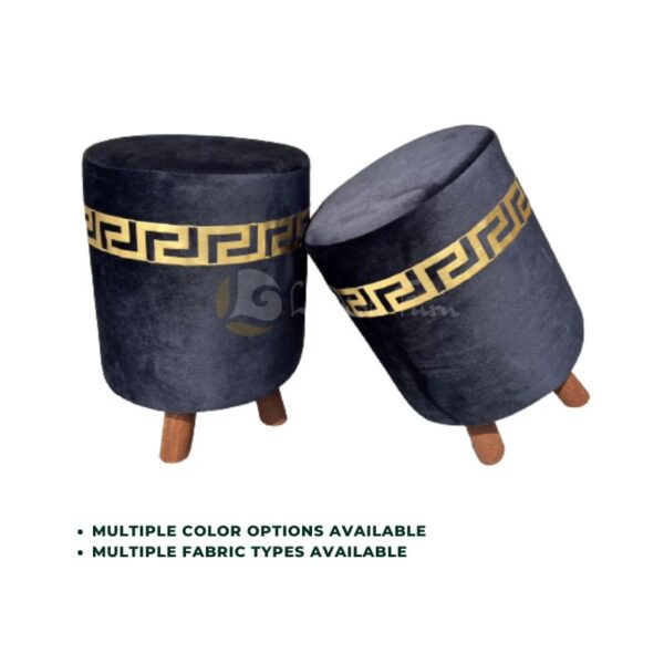 Black Ottoman Stools Pair For Sale In Karachi