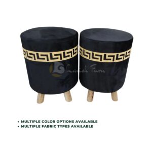 Black Ottoman Stools Pair For Sale In Pakistan